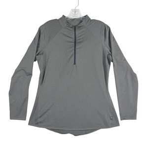 REI Co-op Quarter-Zip Pullover‎ Womens Large Gray Long Sleeve Active Layer